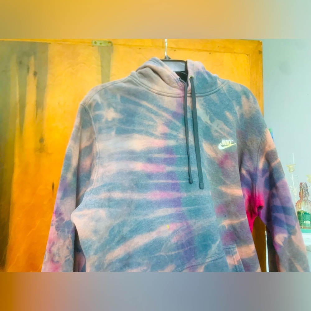 Heavily worn Hand dyed Nike hoodie. Dyed by me! Love the worn out look on this 1